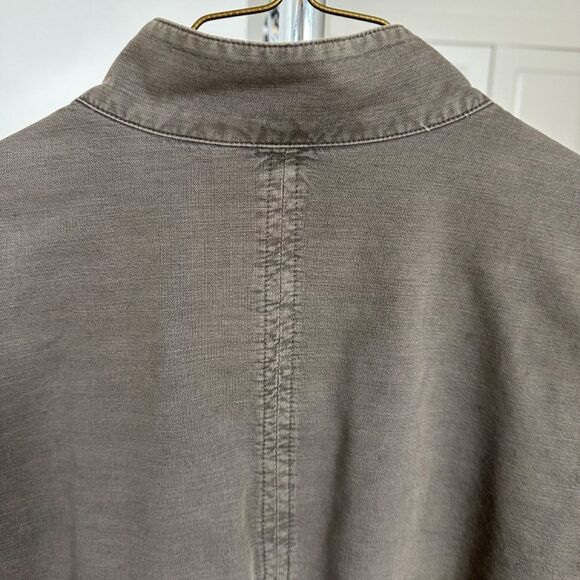 Caslon Fall Military Style Jacket Lightweight Olive Green Side Seam Pockets - Picture 10 of 11